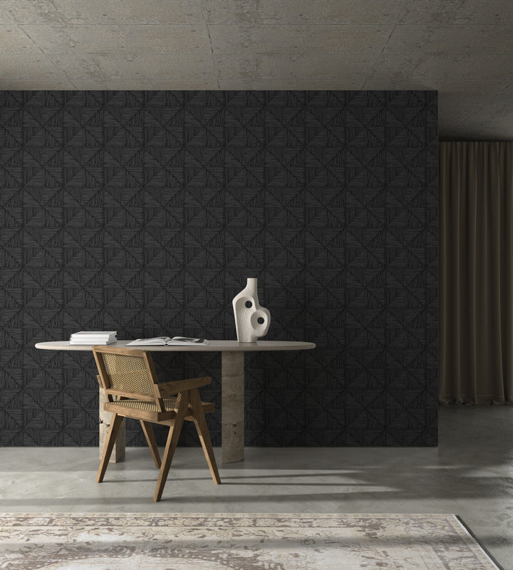Parquet Small - Onyx Wallpaper by Norman Wyatt Home