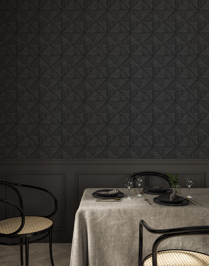Parquet Small - Onyx Wallpaper by Norman Wyatt Home