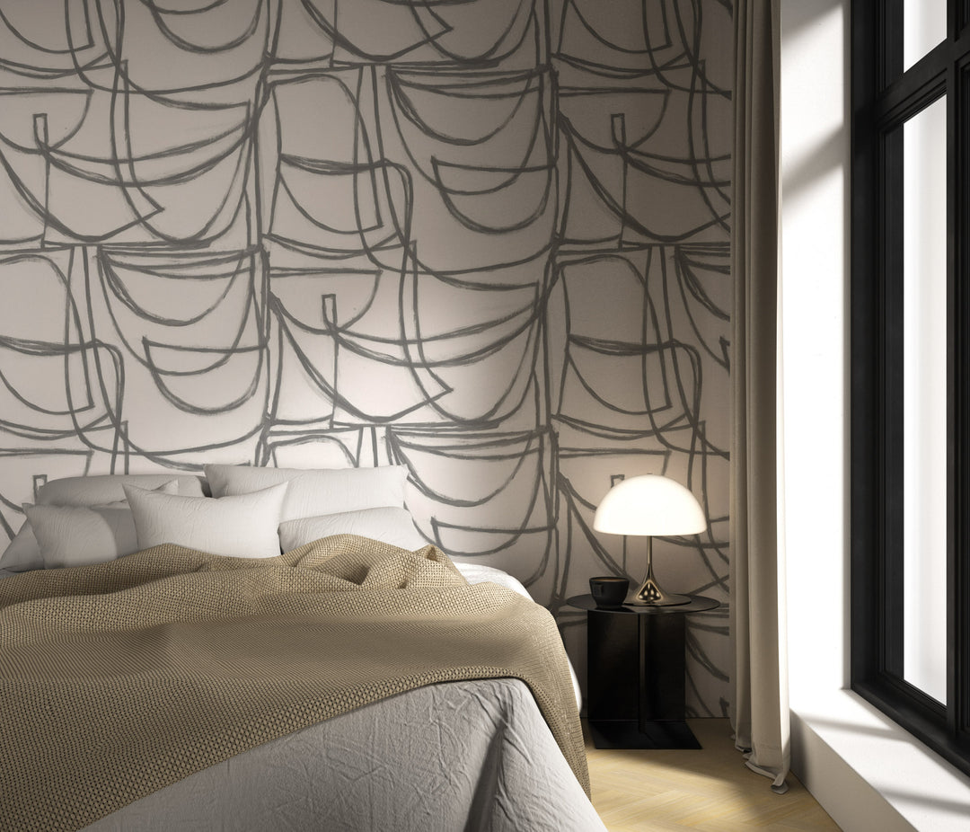 Limitless Large - Graphite Wallpaper by Norman Wyatt Home