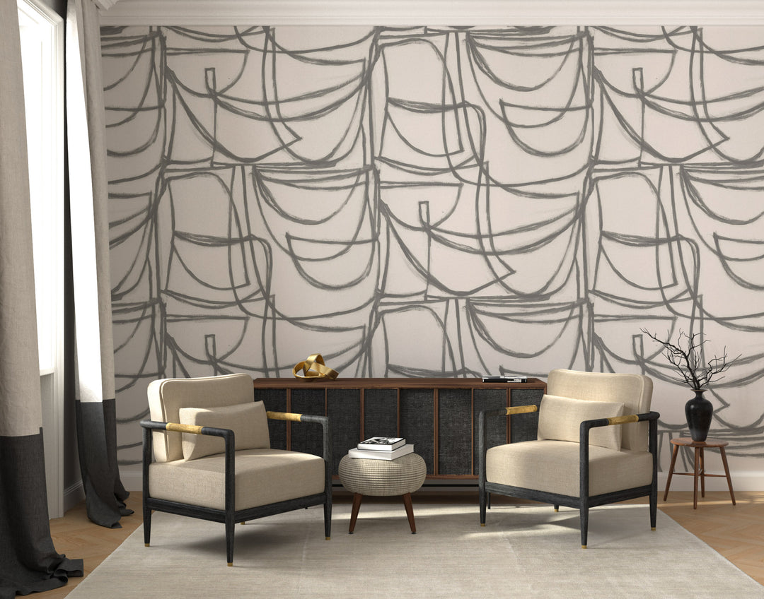 Limitless Large - Graphite Wallpaper by Norman Wyatt Home