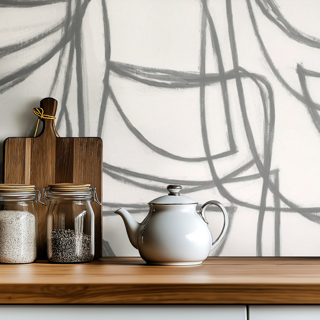 Limitless Large - Graphite Wallpaper by Norman Wyatt Home