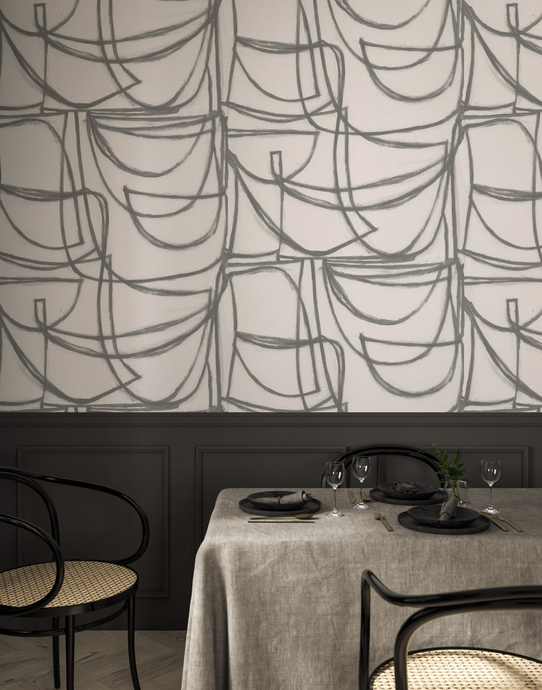 Limitless Large - Graphite Wallpaper by Norman Wyatt Home
