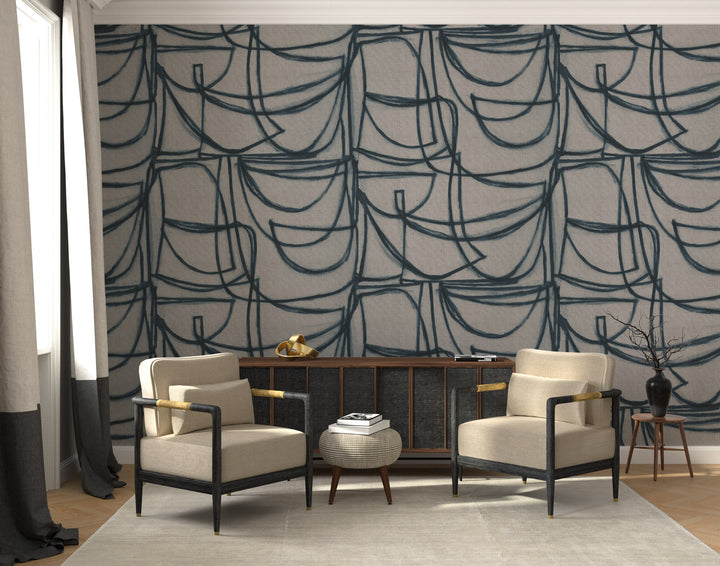 Limitless Large - Indigo Wallpaper by Norman Wyatt Home