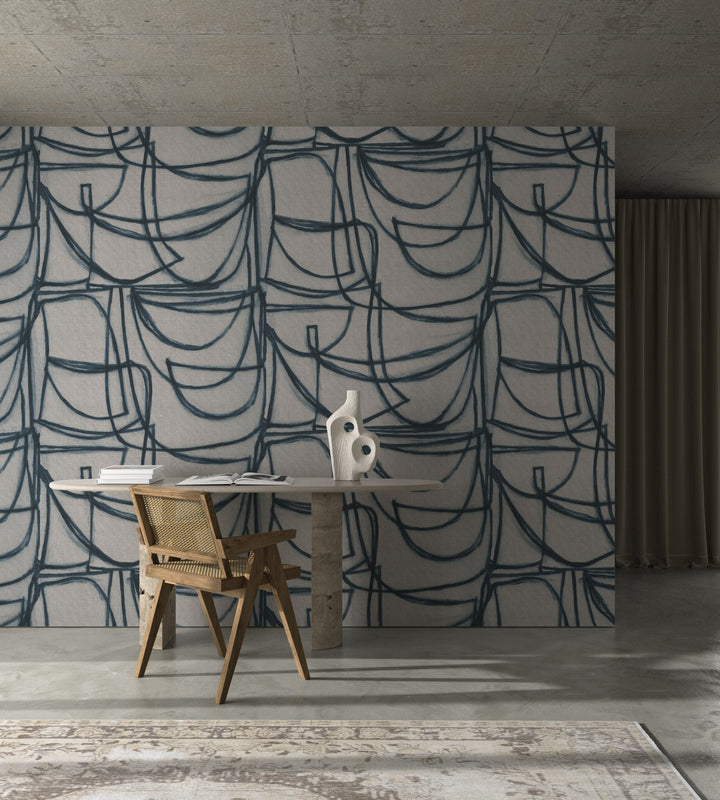 Limitless Large - Indigo Wallpaper by Norman Wyatt Home