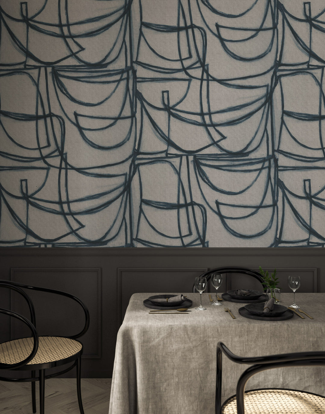 Limitless Large - Indigo Wallpaper by Norman Wyatt Home
