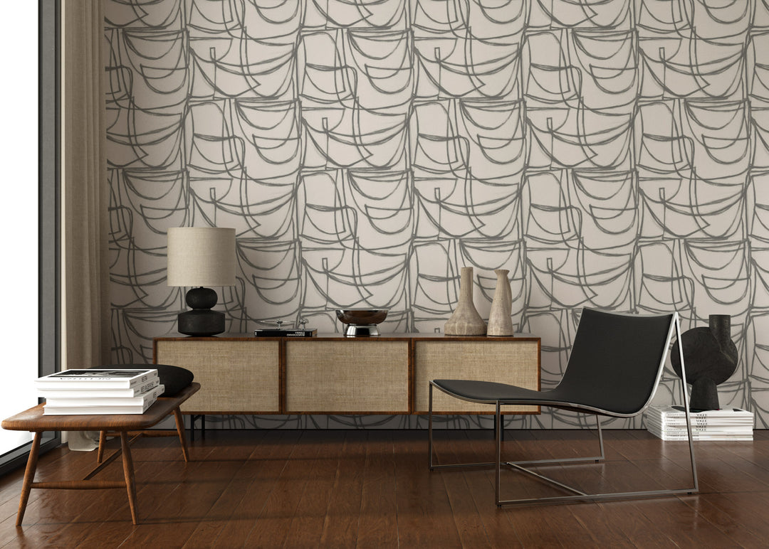 Limitless Small - Graphite Wallpaper by Norman Wyatt Home