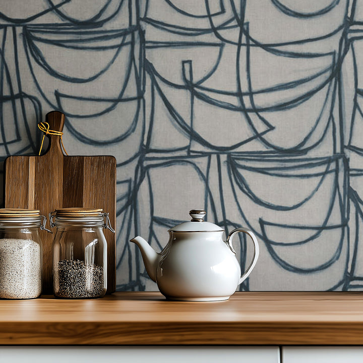 Limitless Small - Indigo Wallpaper by Norman Wyatt Home