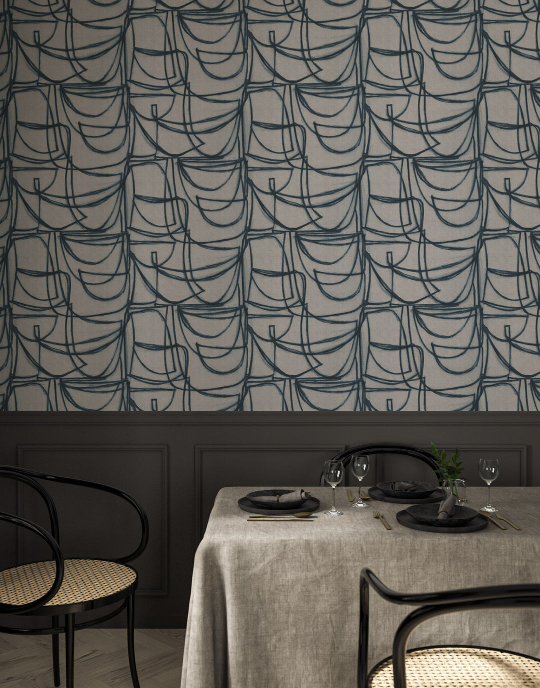 Limitless Small - Indigo Wallpaper by Norman Wyatt Home