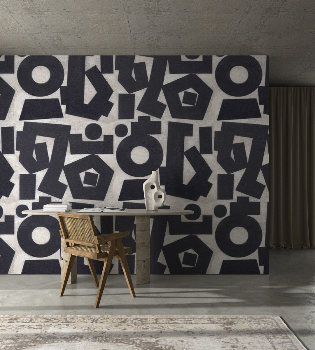 Revelation Large - Onyx Wallpaper by Norman Wyatt Home