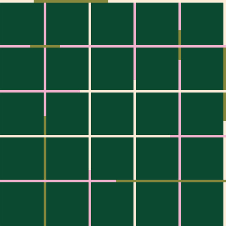 Grid- Green Wallpaper by Poketo
