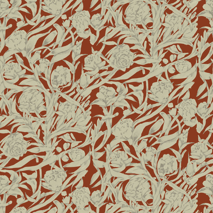 Wandervine - Crimson Botanical Wallpaper