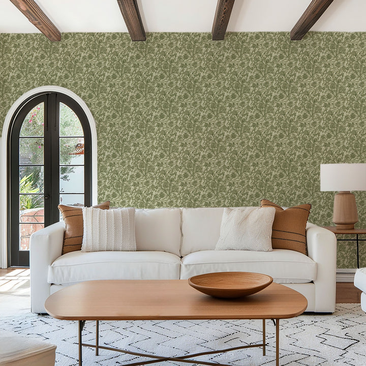 Wandervine - Sage Green Botanical Wallpaper