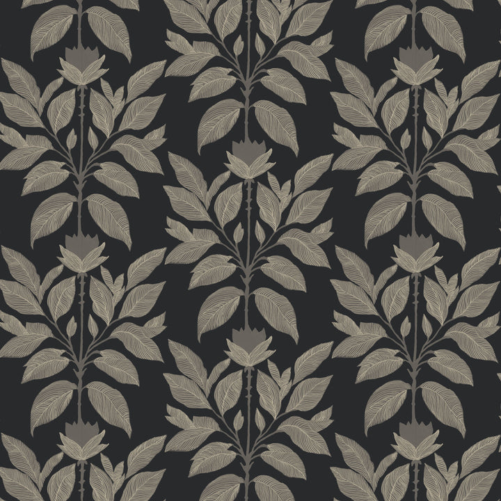 Wayward Petal - Chimney Black Floral Wallpaper