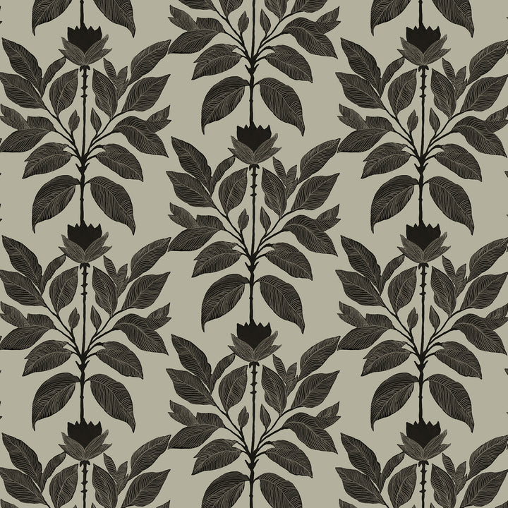 Wayward Petal - Driftwood Taupe Floral Wallpaper