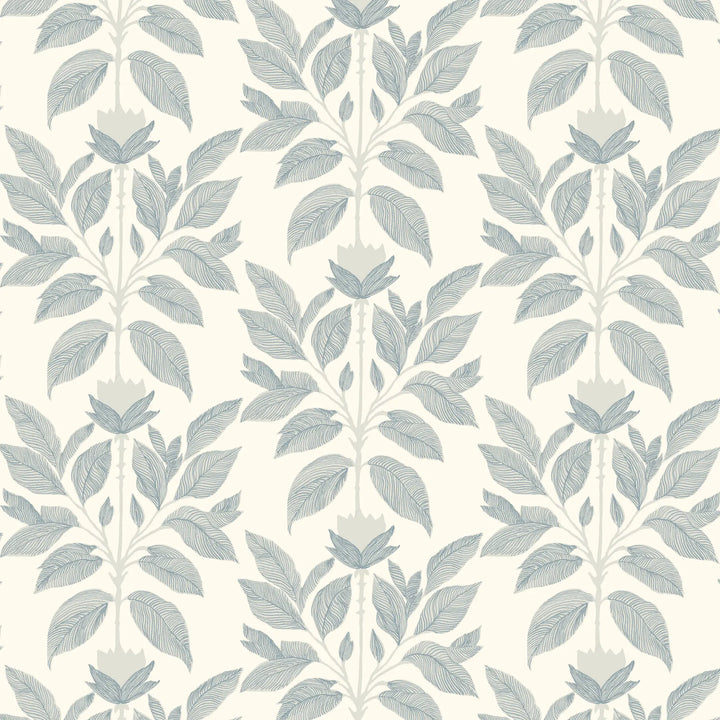Wayward Petal - Pale Mineral Blue Floral Wallpaper