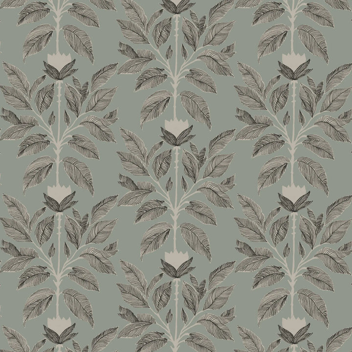Wayward Petal - Sage Taupe Floral Wallpaper