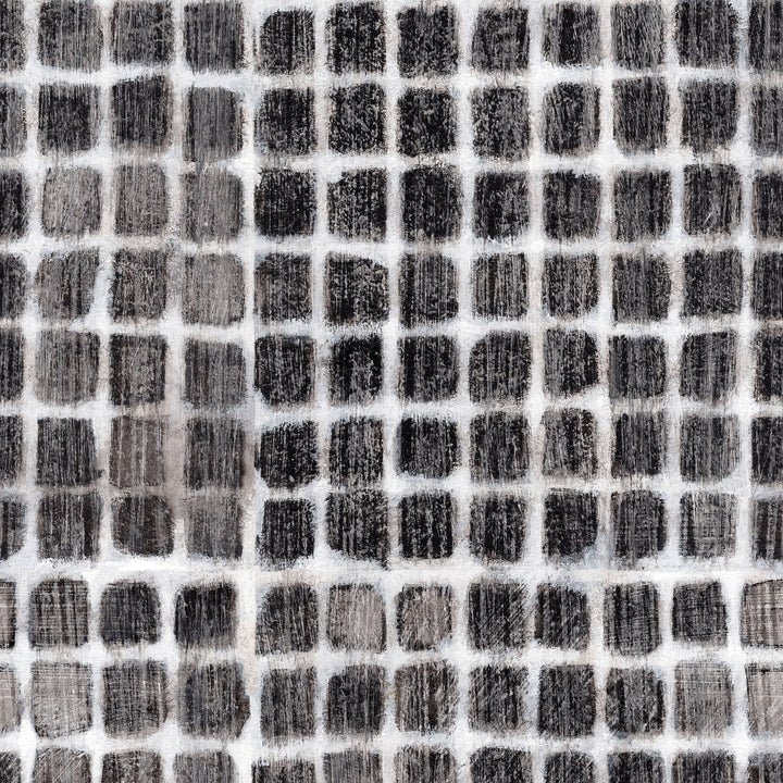 Weathered Mosaic - Black & White Wallpaper by Norman Wyatt Home