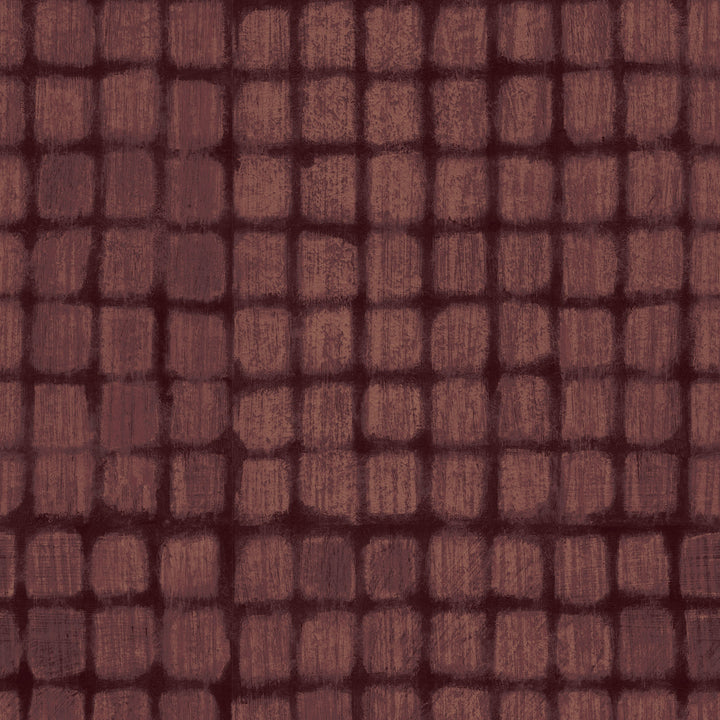 Weathered Mosaic - Burgundy Wallpaper by Norman Wyatt Home