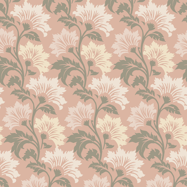 Wildflower - Dusty Bloom Pink Floral Wallpaper