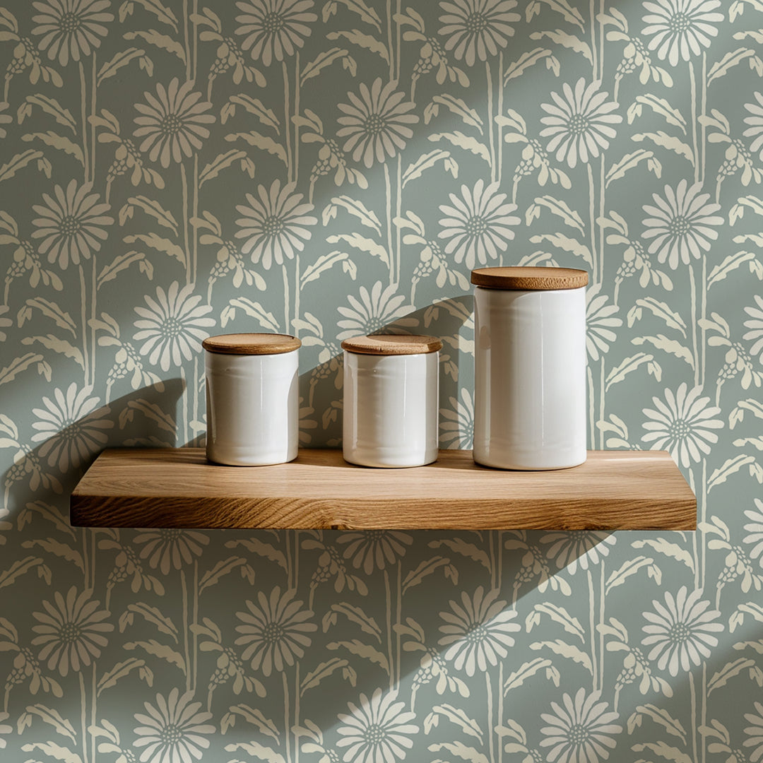 Woodland Bloom - Powder Ash Floral Wallpaper