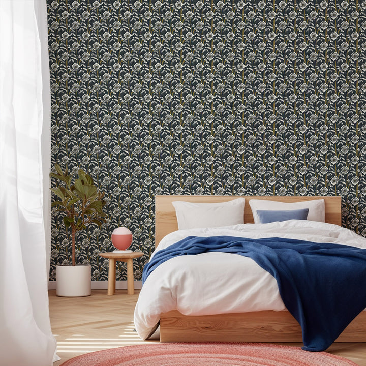 Woodland Bloom - Soot Black Floral Wallpaper