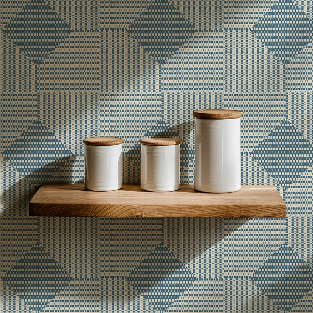 Woven Basket - Early Morning Blue Wallpaper