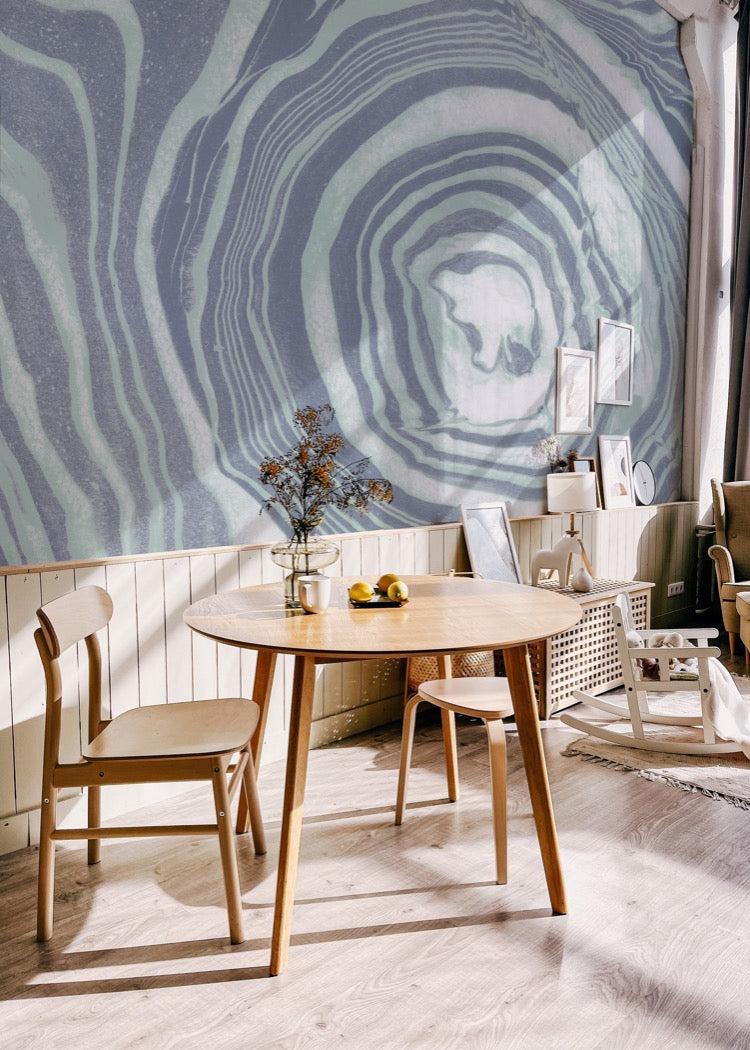 True Blue Marble Wall Mural