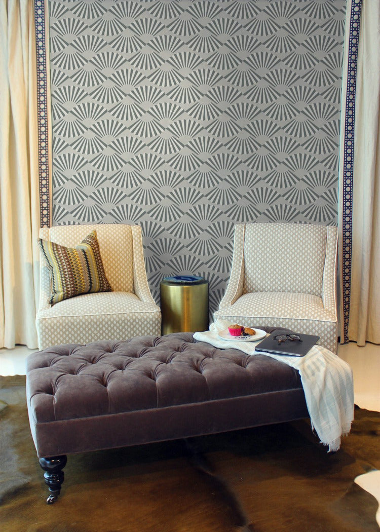 Fanning Out - Charcoal Wallpaper by Julianne Taylor Style