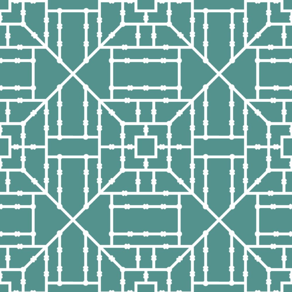 Bamboo Trellis - Teal Wallpaper by The Blush Label