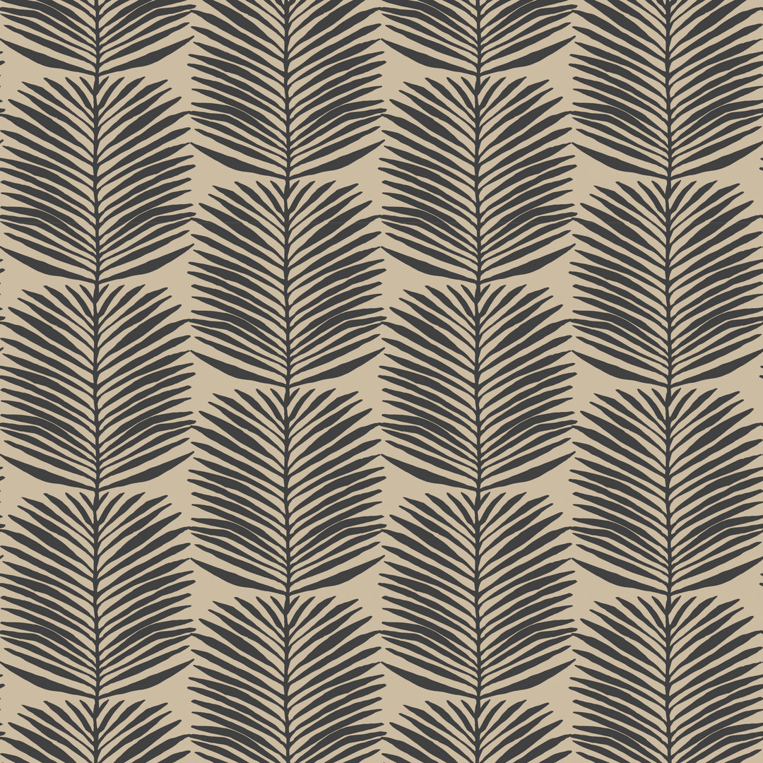 Palm Leaves - Camel Floral Wallpaper