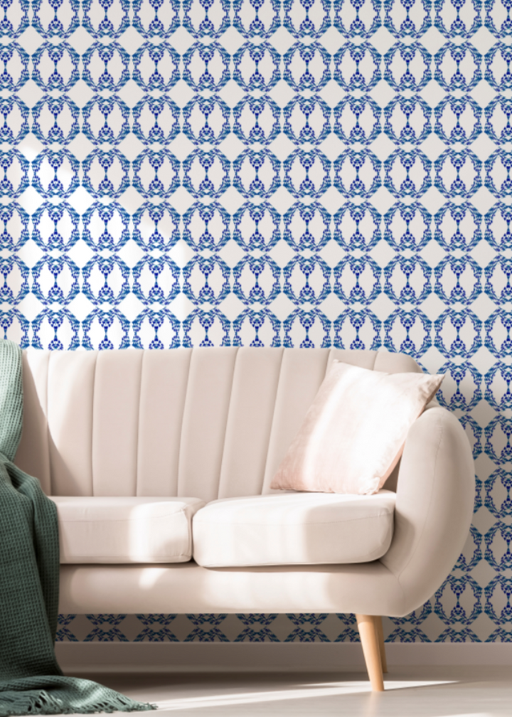 Beverly Link - Navy Wallpaper by The Blush Label