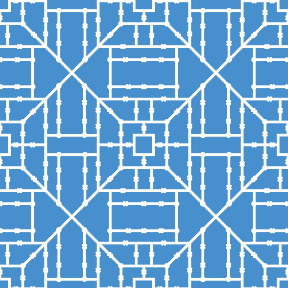 Bamboo Trellis - Blue Wallpaper by The Blush Label