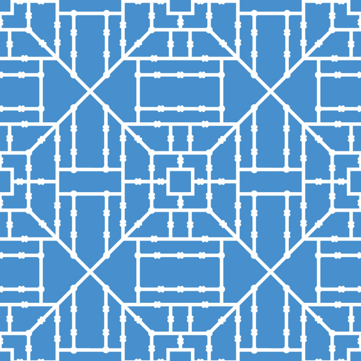 Bamboo Trellis - Blue Wallpaper by The Blush Label