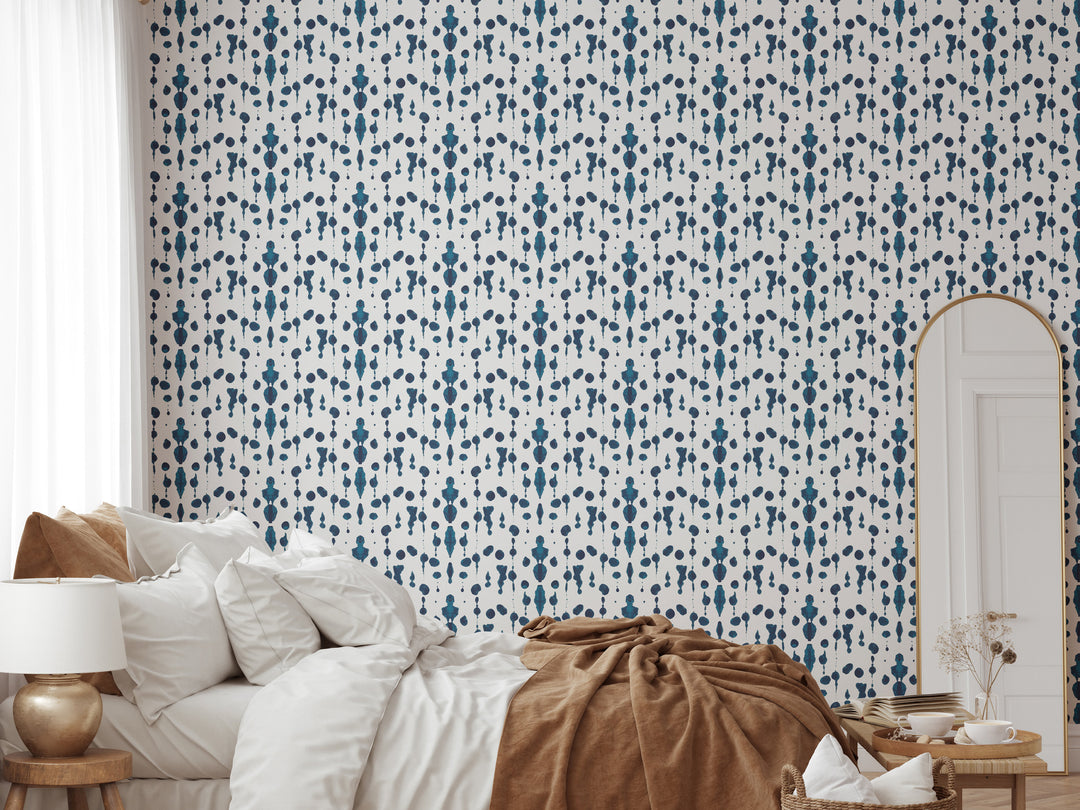Abstract Ink - Blue Wallpaper by Bohemian Bungalow