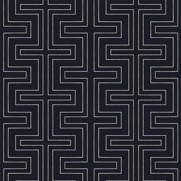 Halsted Geometric - Black Wallpaper – Mitchell Black