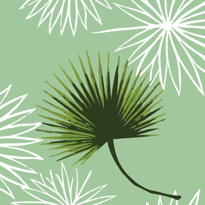 Cabbage Palm - Green Floral Wallpaper by Bohemian Bungalow