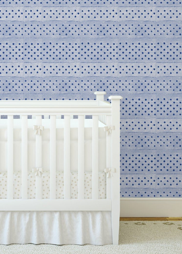 Dots and Stripes - Blue Wallpaper by Mrs Paranjape Papers