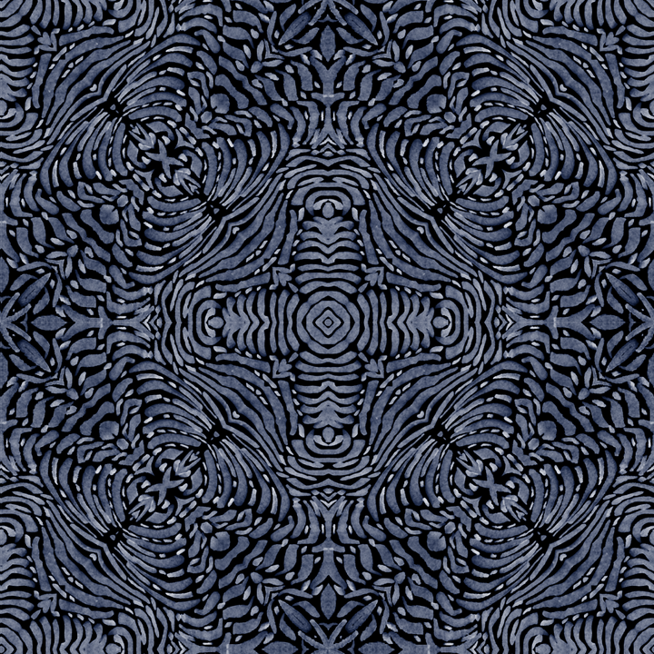 Flora Spiral - Blue Wallpaper