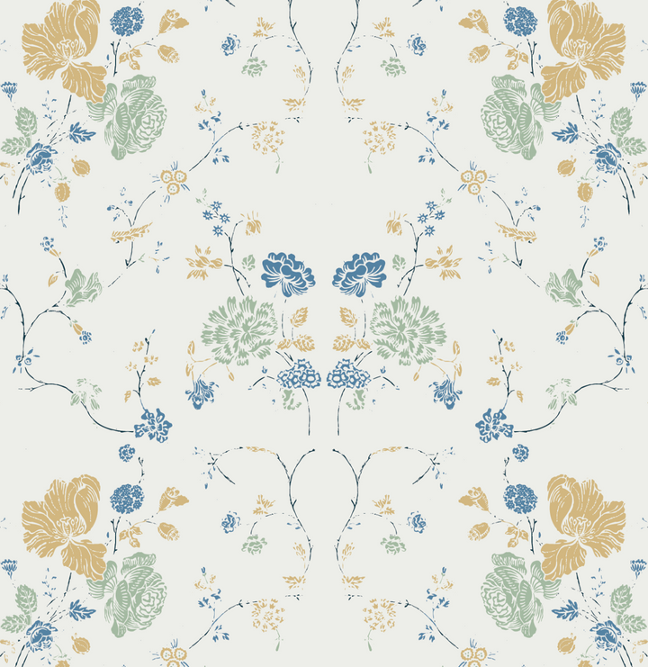 Floral Lace - Natural Cotton Wallpaper