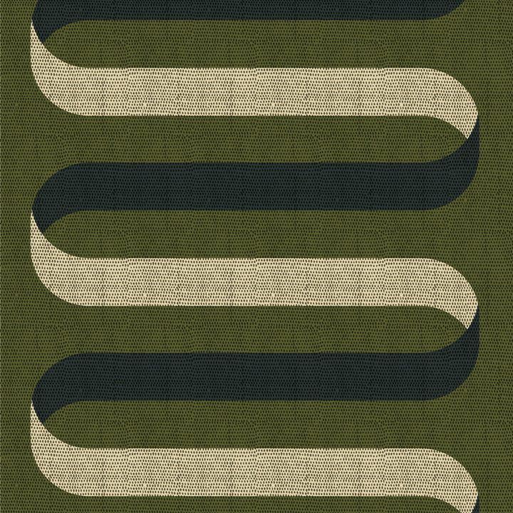 Folding Ribbon - Olive Wallpaper