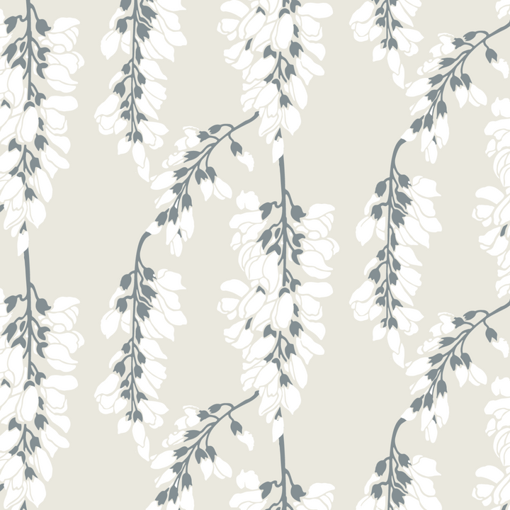 Wisteria Floral - Linen Wallpaper