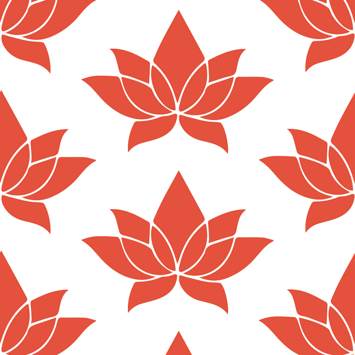 Lotus - Coral Wallpaper by Bohemian Bungalow