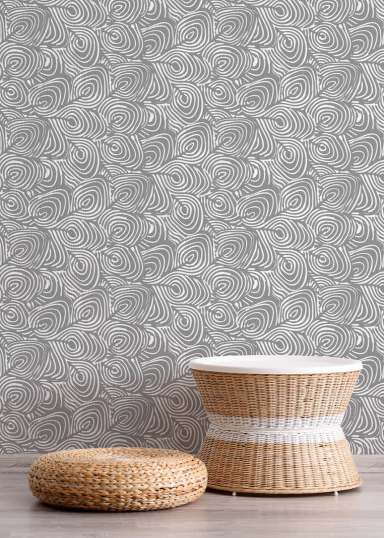 Plume - Charcoal Wallpaper by Julianne Taylor Style