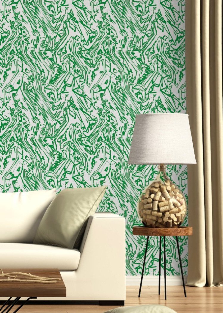 Marble - Emerald Wallpaper by The Blush Label