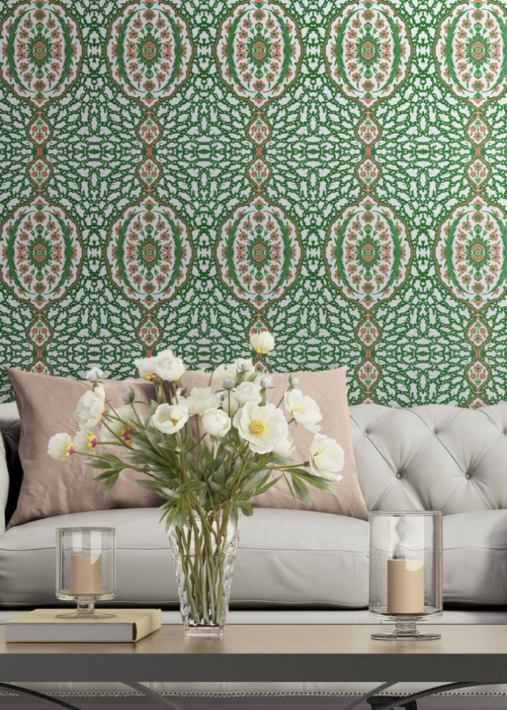 Ottoman Jewel - Kelly Green Wallpaper