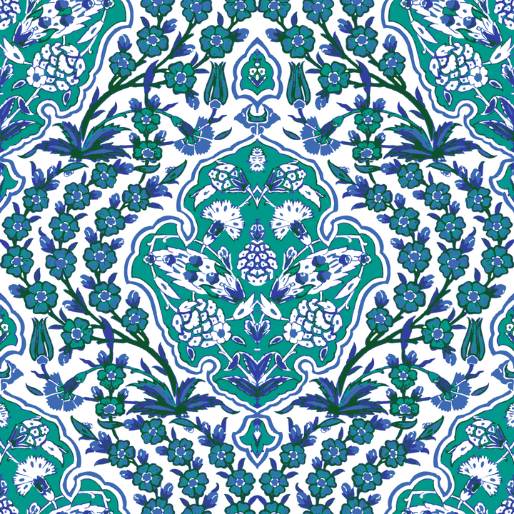 Ottoman Large - Turquoise Wallpaper