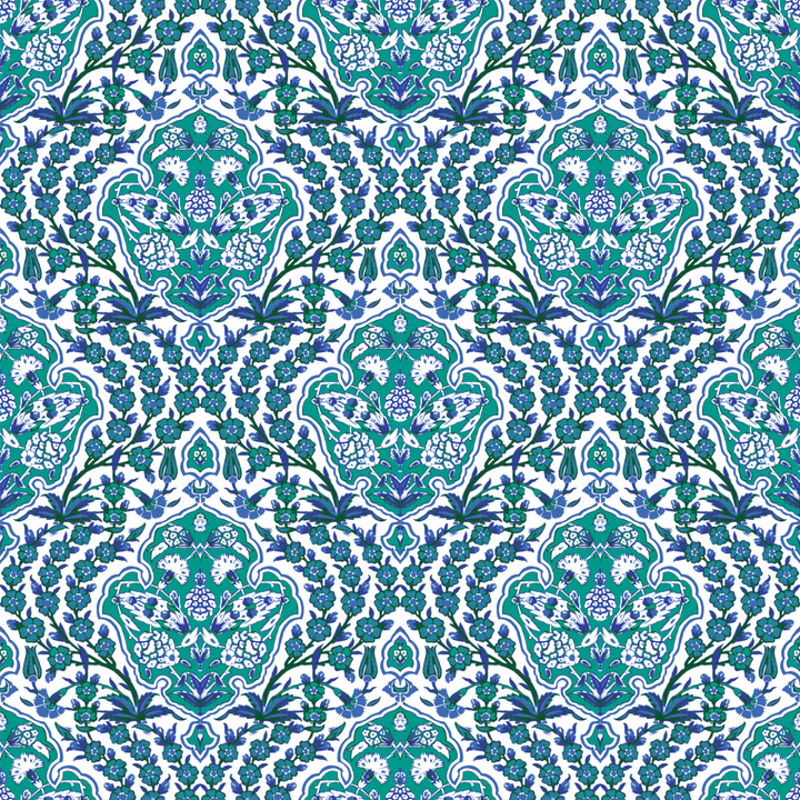 Ottoman Small - Turquoise Wallpaper
