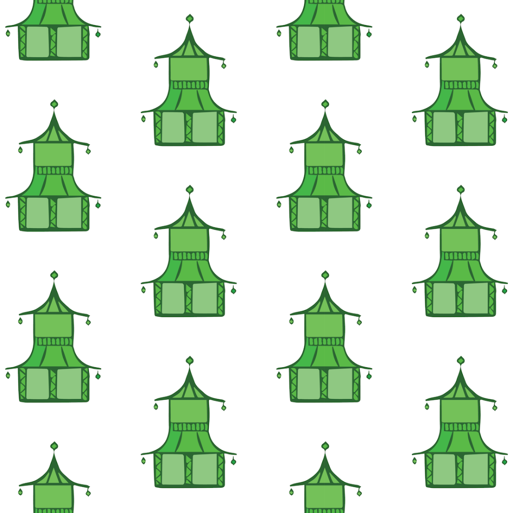 Pagoda - Key Lime Green Wallpaper by Bohemian Bungalow