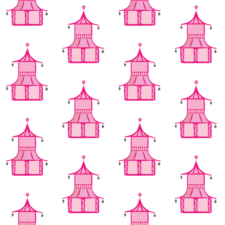 Pagoda - Hot Pink Wallpaper by Bohemian Bungalow