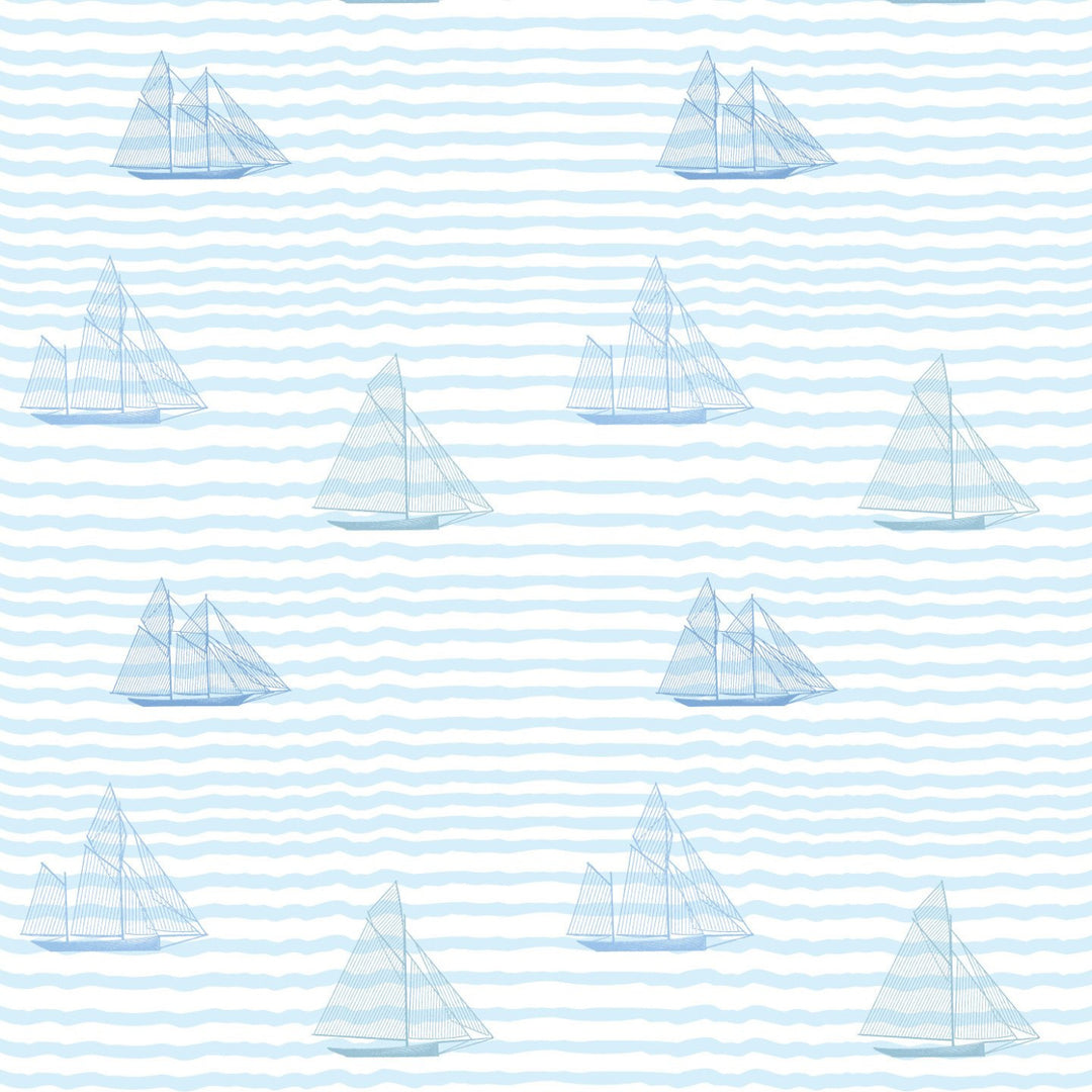 Sailboats - Blue Wallpaper